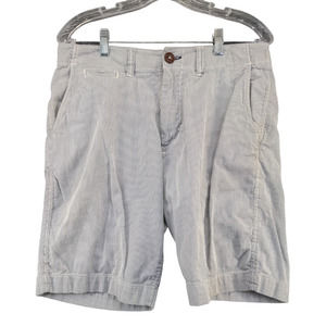 American Eagle Mens Classic Chino Shorts Blue White Striped Size 31 Cotton